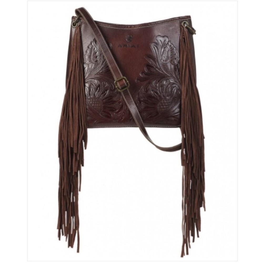 Ariat Dark Brown Embossed Crossbody Bag